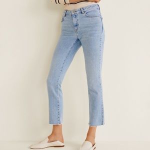 New Mango straight leg cropped jeans